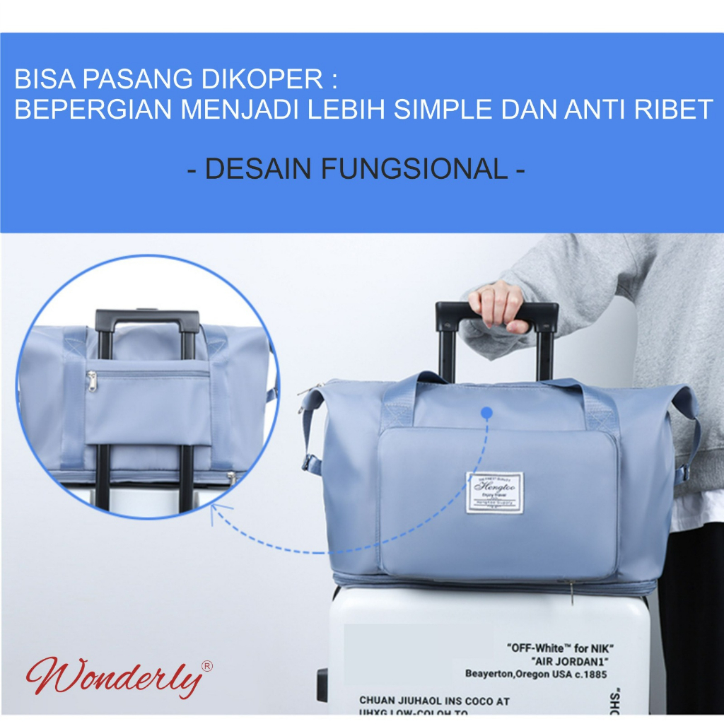 TRAVEL BAG DUFFEL LIPAT/TAS TRAVEL BESAR ANTI AIR WONDERLY TC02