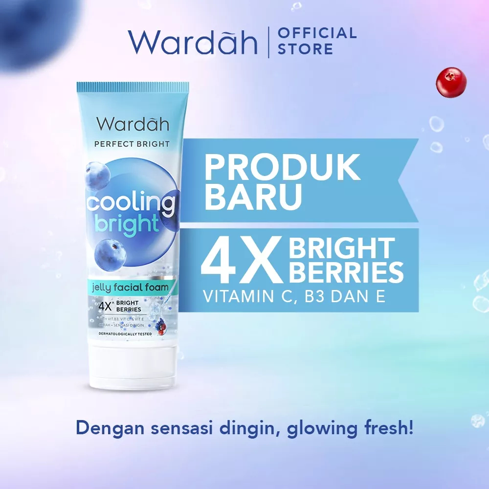 Wardah Perfect Bright Cooling Bright Jelly Facial Foam smoot glow oil control Creamy Foam