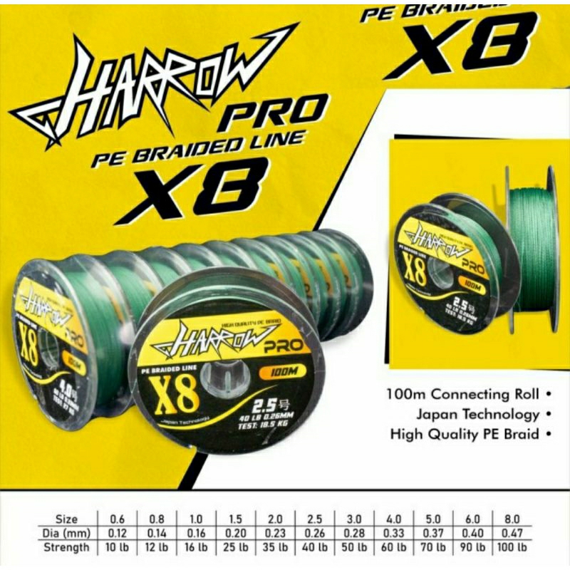 SENAR PE HARROW PRO X8 100M - KONEKTING