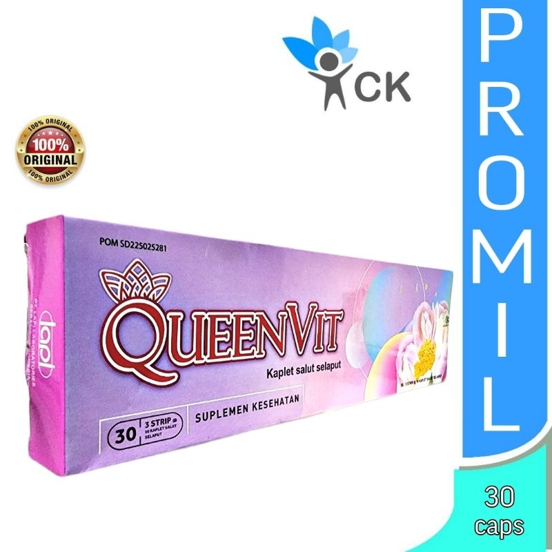 QUEENVIT BOX ISI 30 suplemen kesehatan wanita