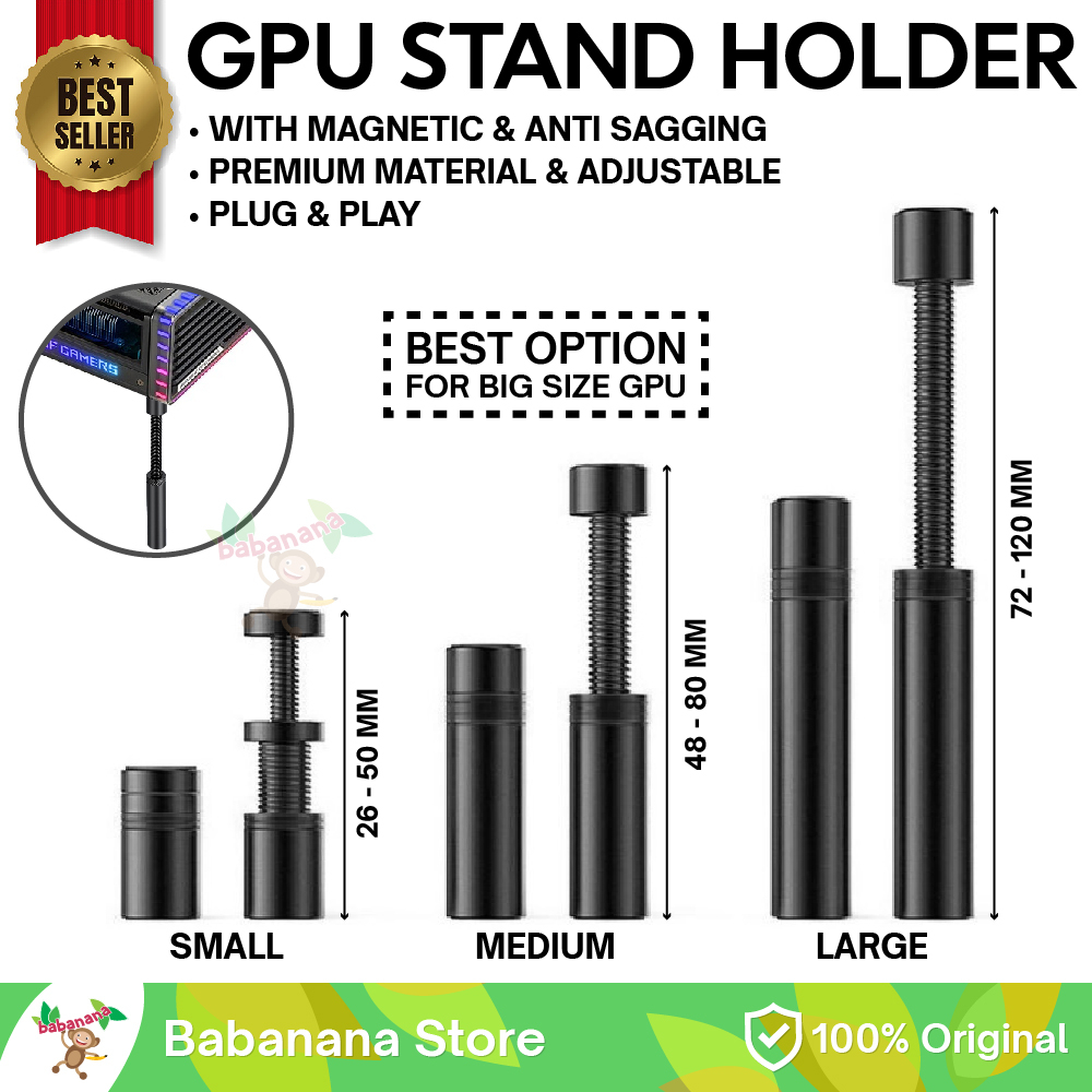 GPU STAND HOLDER PENAHAN VGA GRAPHIC CARD SUPPORT BRACKET HITAM