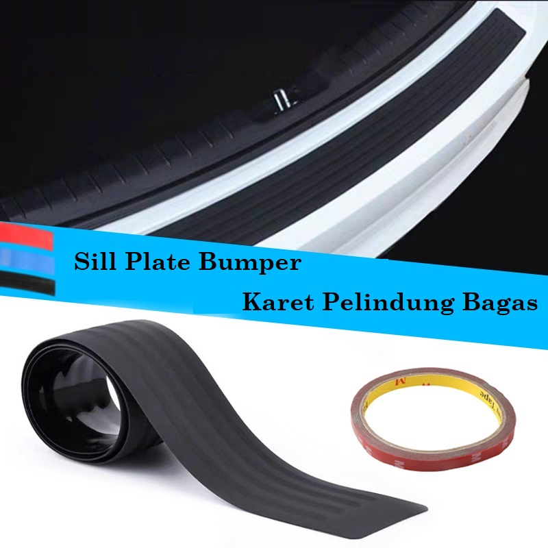 Sill Plate Karet Pelindung Bagasi Mobil Pelindung Bumper Strip Mobil Universal Sill Plate Gores Bantal Bonus 3M