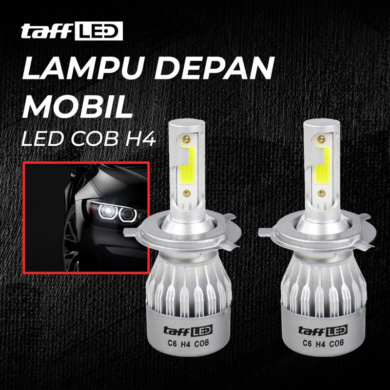 {NEW} LAMPU MOBIL LED HEADLAMP 2 SISI H4 C6 {2PCS}