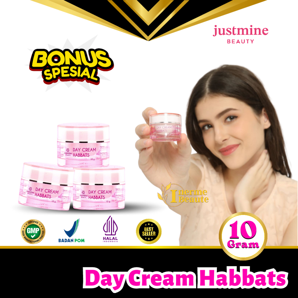 Justmine Beauty Day Cream Habbats SPF 30 Sunblock Anti UV | Cream Siang Justmine