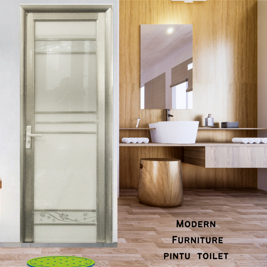 pintu kamar mandi full  kaca /LM0702A   / pintu kamar mandi alumunium / pintu proyek pintu hotel pin