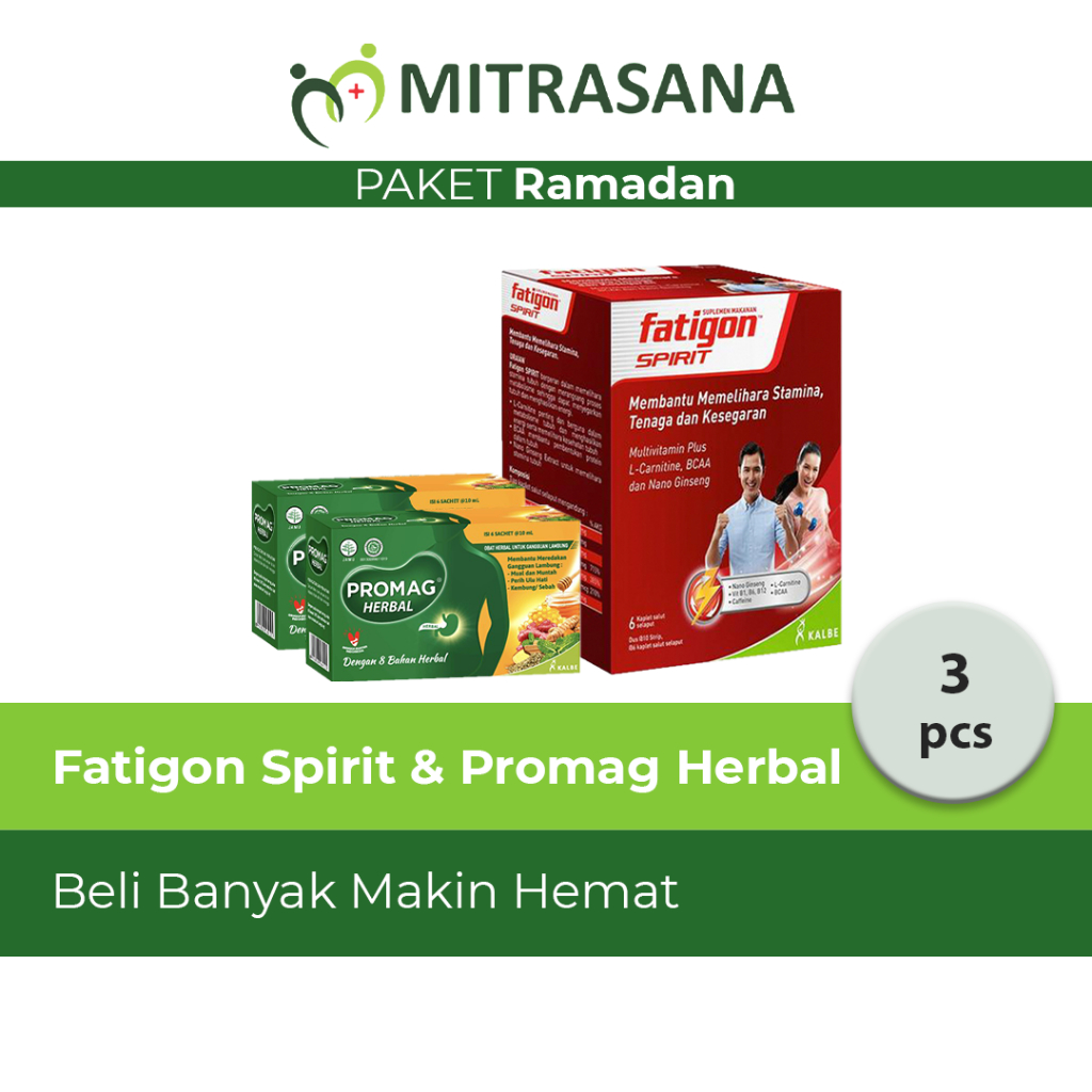 Paket Ramadhan Fatigon Spirit 10 x 6 Kapsul Promag Gazero 10ml 6 SCH 2 box