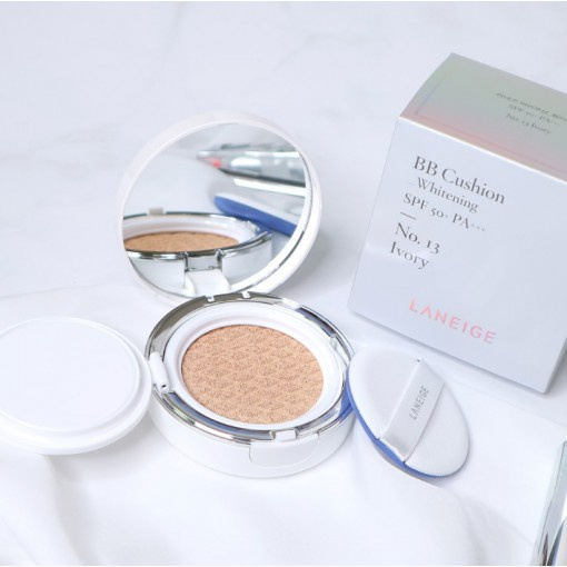 [READY STOCK] LANEIGE - BB Cushion Foundation/ BB Cream /Whitening SPF50+ PA+++( Refill+Case + Isi + Puff ) 100% Asli KOREA