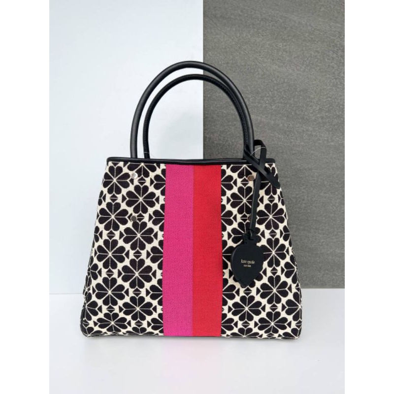 KATE SPADE FLOWER JACQUARD EVERYTHING MEDIUM IN CREAM MULTI