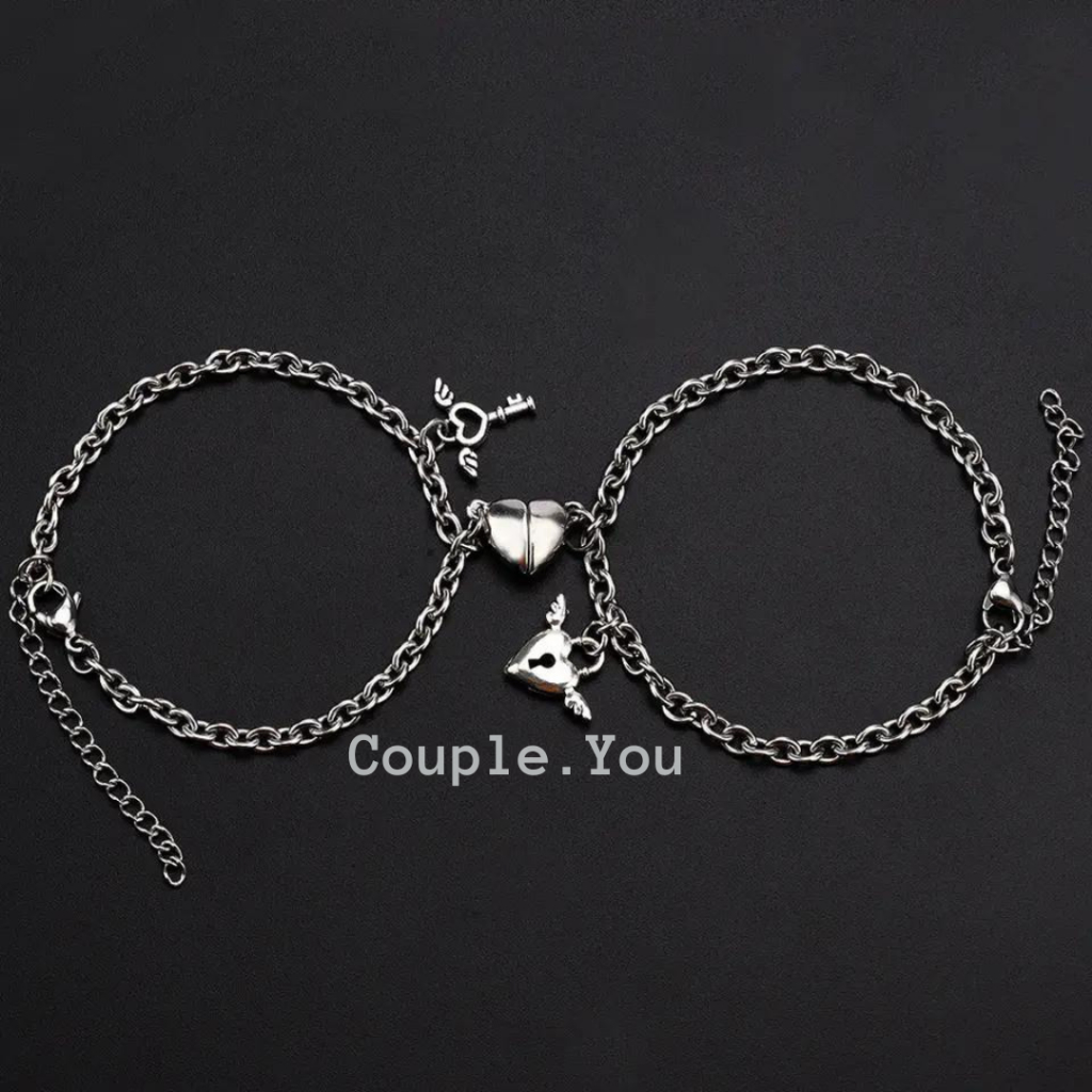 Gelang Couple Rantai Kunci Gembok Magnet Love