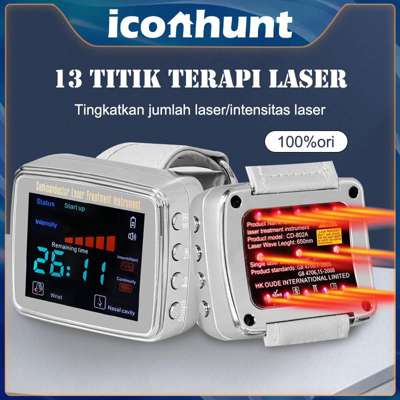 Jam tangan Terapi laser 13/15 titik dr laser fisioterapi untuk diabetes kolesterol darah tinggi darah kental stroke[100%ORI]