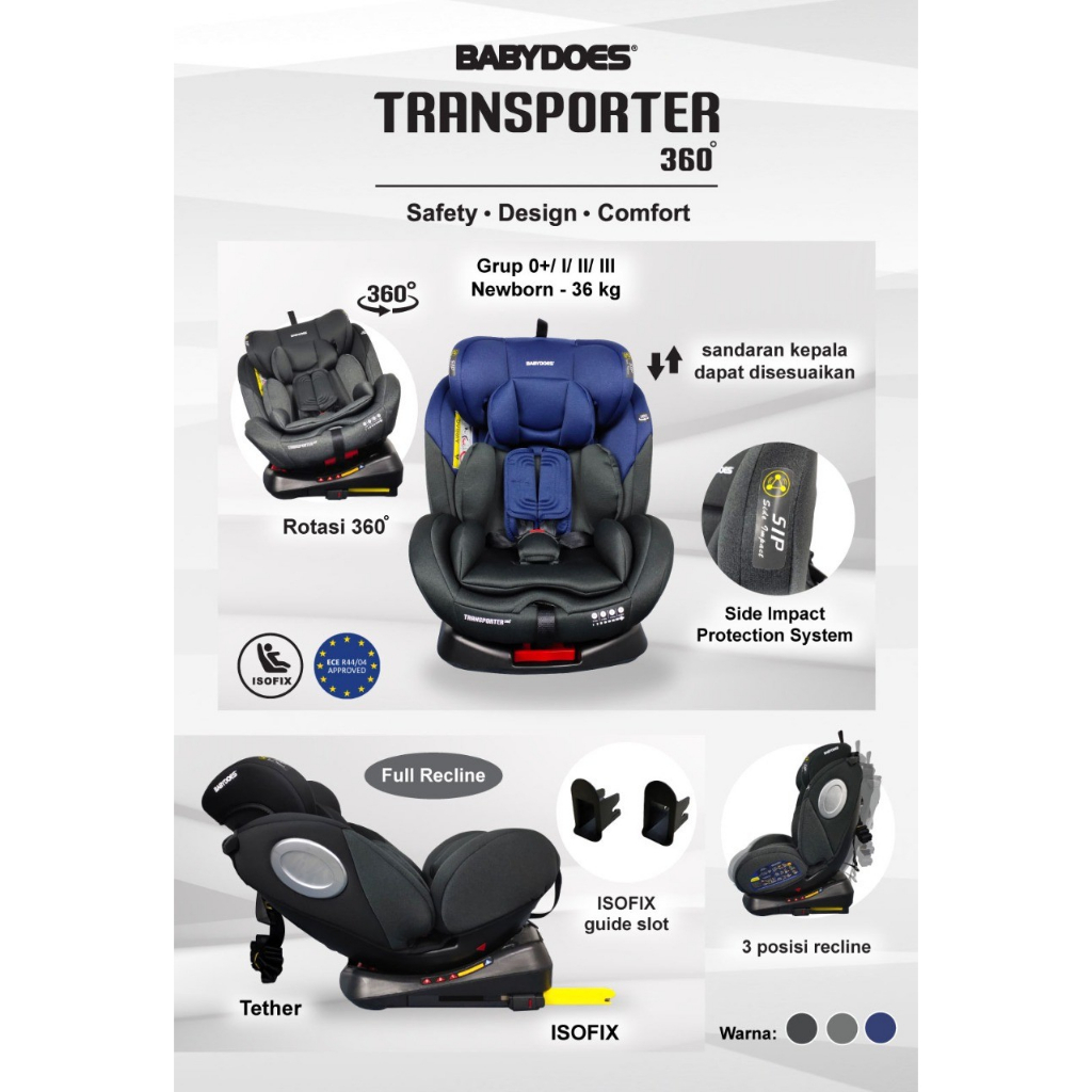 CAR SEAT BABYDOES 8738 `TRANSPORTER 360°