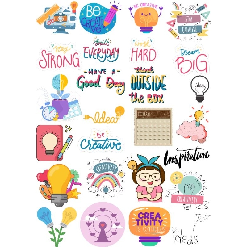 

20 stiker creative kreatif vibes journaling aesthetic planner