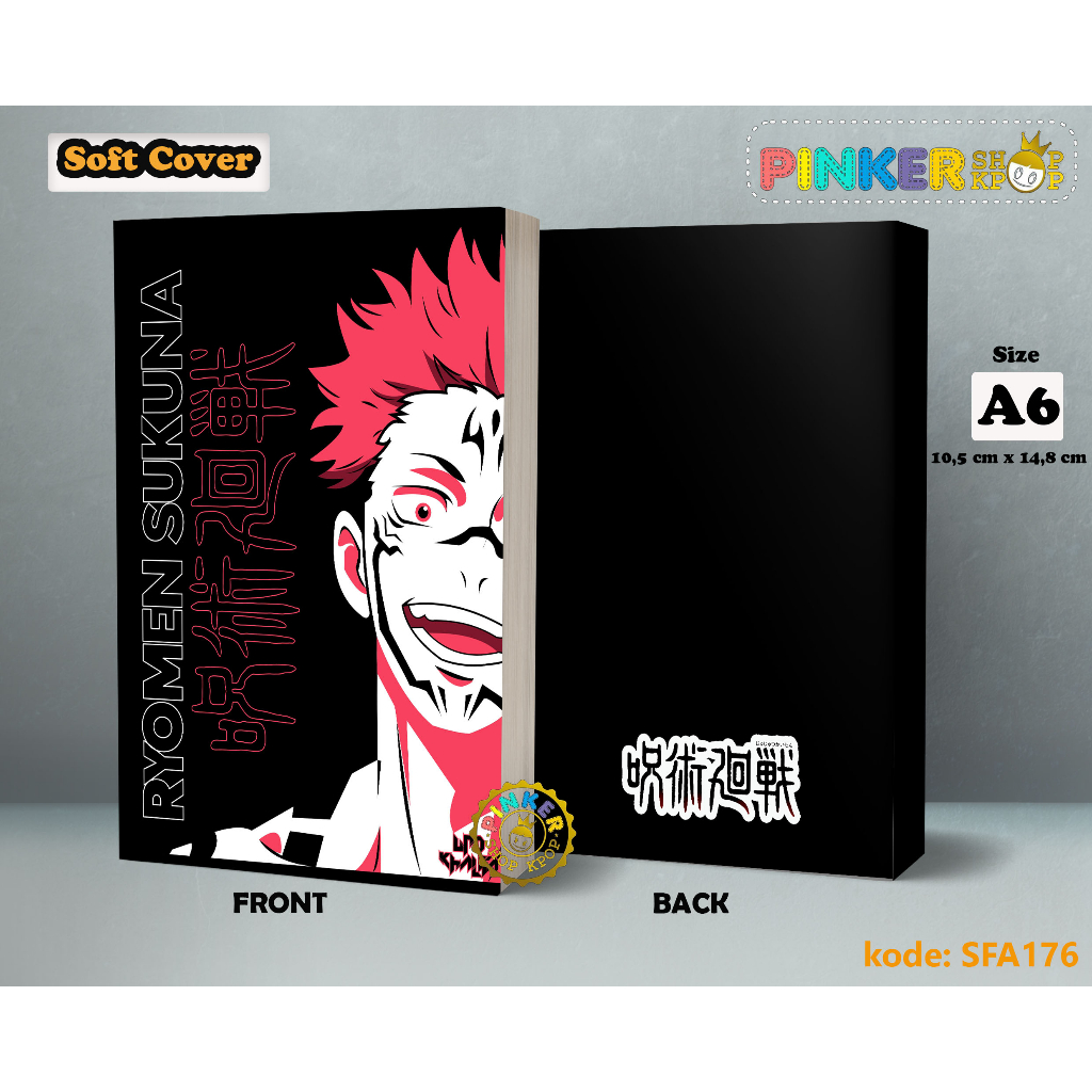 

(SFA176) Pocket Note Anime Jujutsu Kaisen Sukuna Softcover A6/A5 Buku Tulis catatan Notes Agenda Planner Jurnal