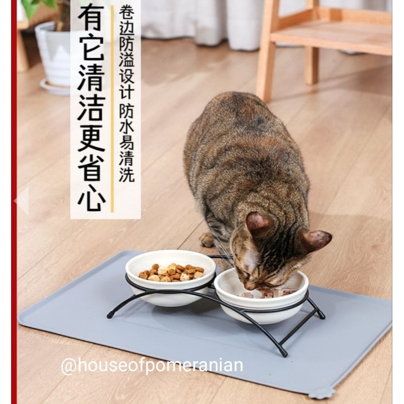 Tatakan tempat makan anjing kucing dog cat mat silicone