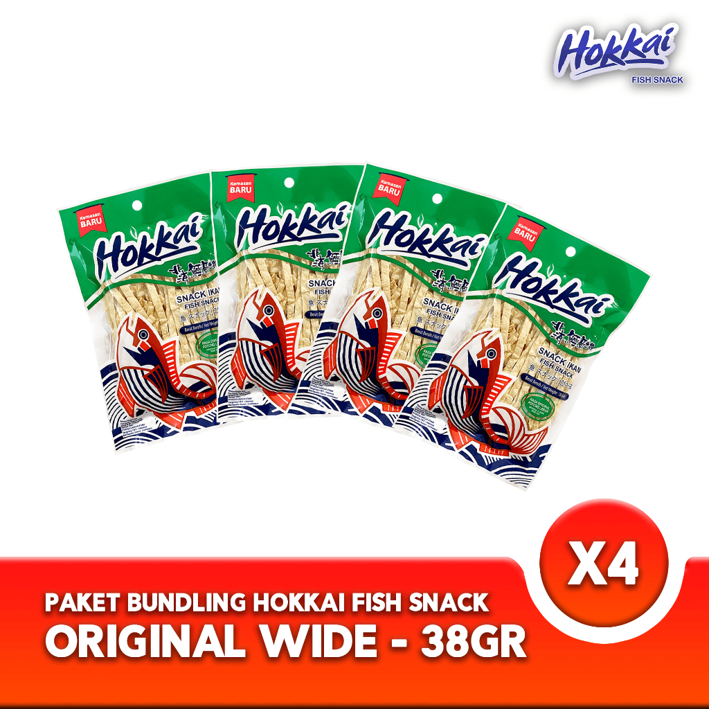 

Hokkai Fish Snack Bundling 4 Original Wide 38 Gram