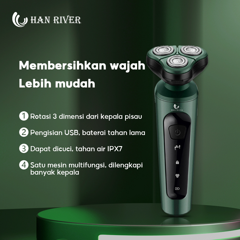 Alat Cukur Mengambang Tiga Dimensi 3D Alat Cukur Jenggot Alat Cukur Kumis Cukur Kumis Listrik Portable 3 in 1 Shaver