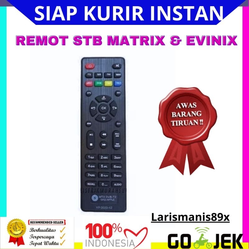 REMOTE SET TOP BOX DVB-T2 MATRIX APPLE BURGER