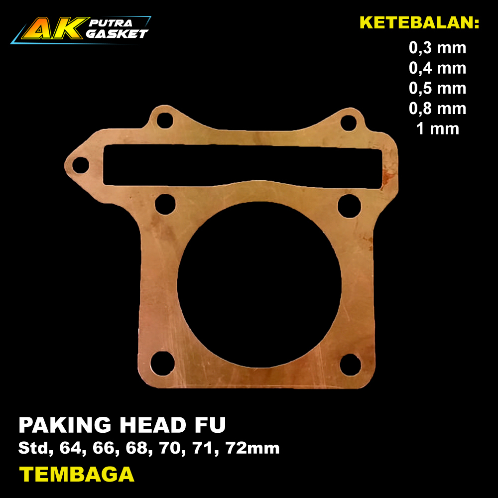 Paking Head Tembaga Satria FU Diameter Std, 64, 66, 68, 70, 71, 72 mm / Packing Perpak Gasket FU