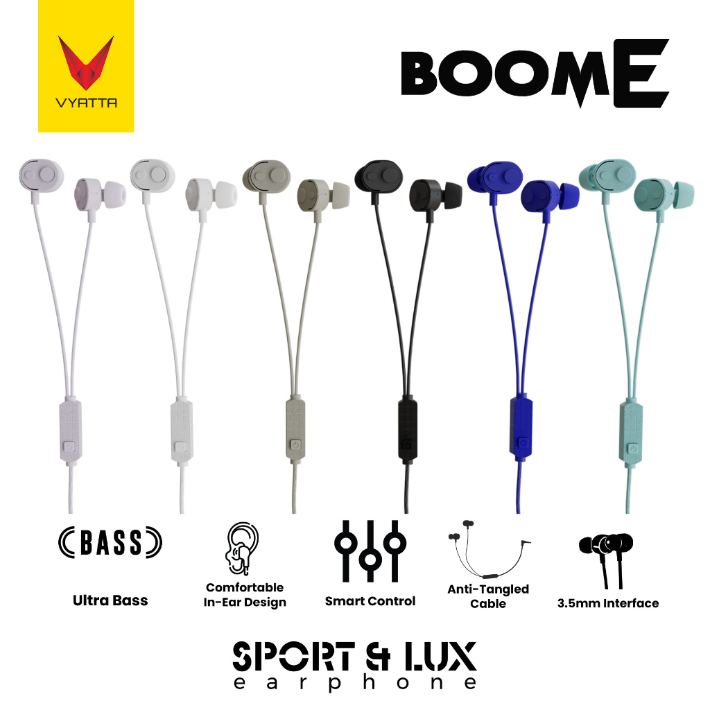 VYATTA BOOM E HEADSET EARPHONE HANDSFREE ULTRA BASS