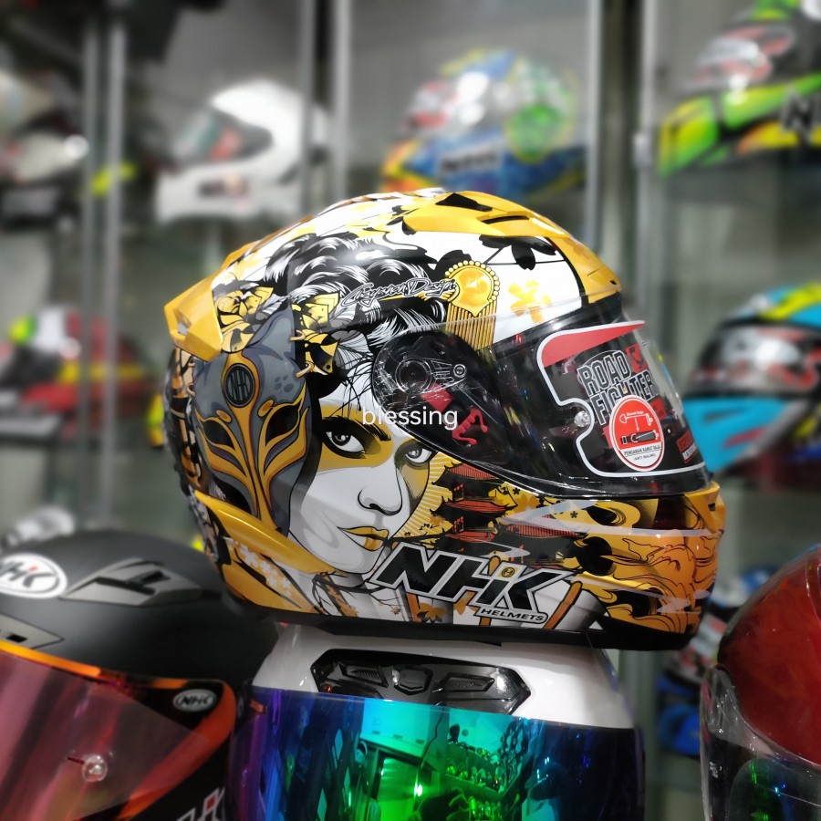 HELM NHK RX9 GEISHA RED || RX9 GEISHA GOLD HELM FULL FACE