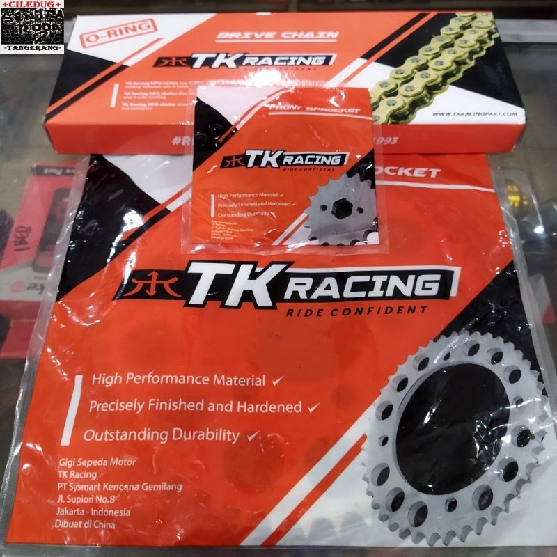 KOMPLET GEAR SET TK O-RING 428 YAMAHA R15 NEW / V3 GIR SET + RANTAI TK O-Ring GOLD TK RACING PREMIUM