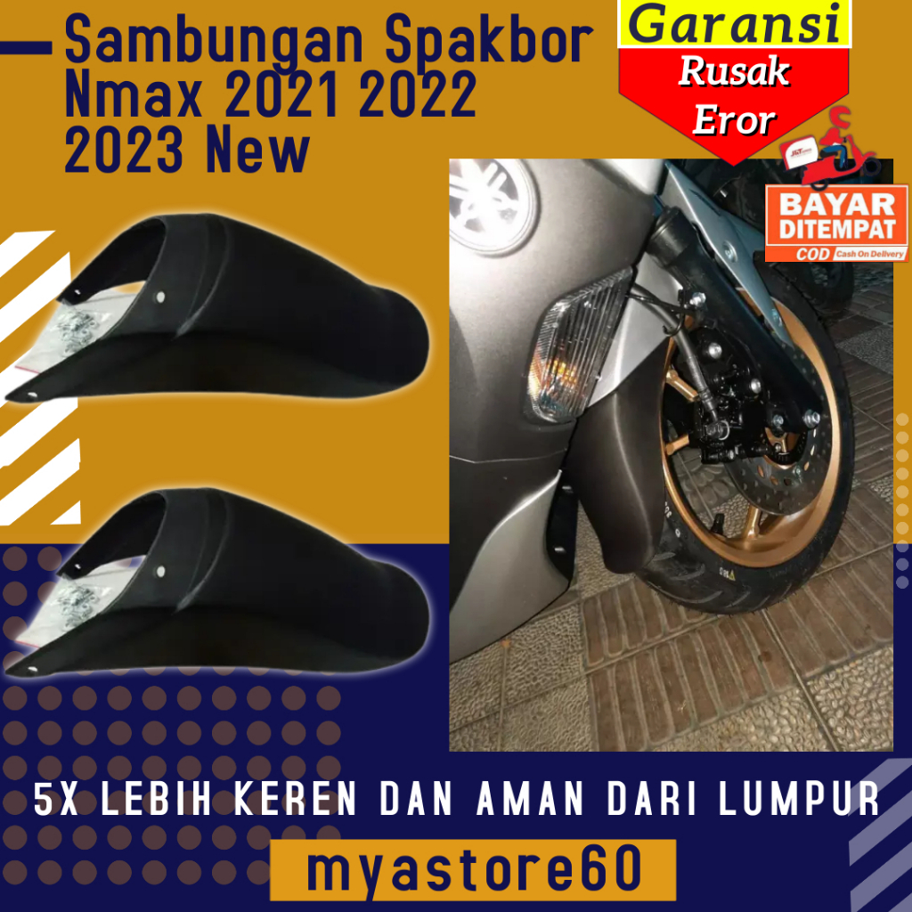 Sambungan Spakbor Depan Nmax New Mudflap Aksesoris Variasi Yamaha All New Nmax 2022 20223 2024 Spakbord