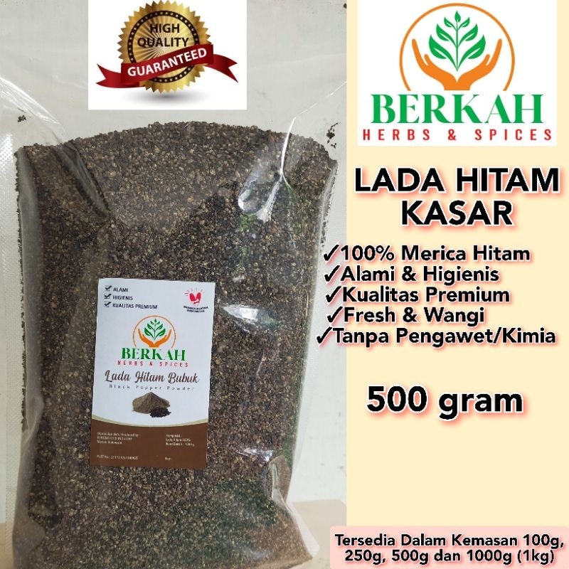 

Merica Lada Hitam Kasar Berkah 500gr Asli Pilihan Crushed Black Pepper