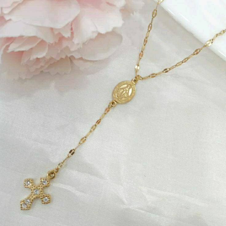 Kalung salib titanium wanita anti karat selamanya - KALUNG SALIB