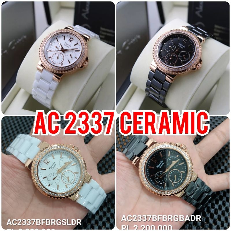 AC 2337 CERAMIC DIAMOND / JAMTANGAN WANITA ALEXANDRE CHRISTIE AC2337 PERMATA KERAMIK ORIGINAL