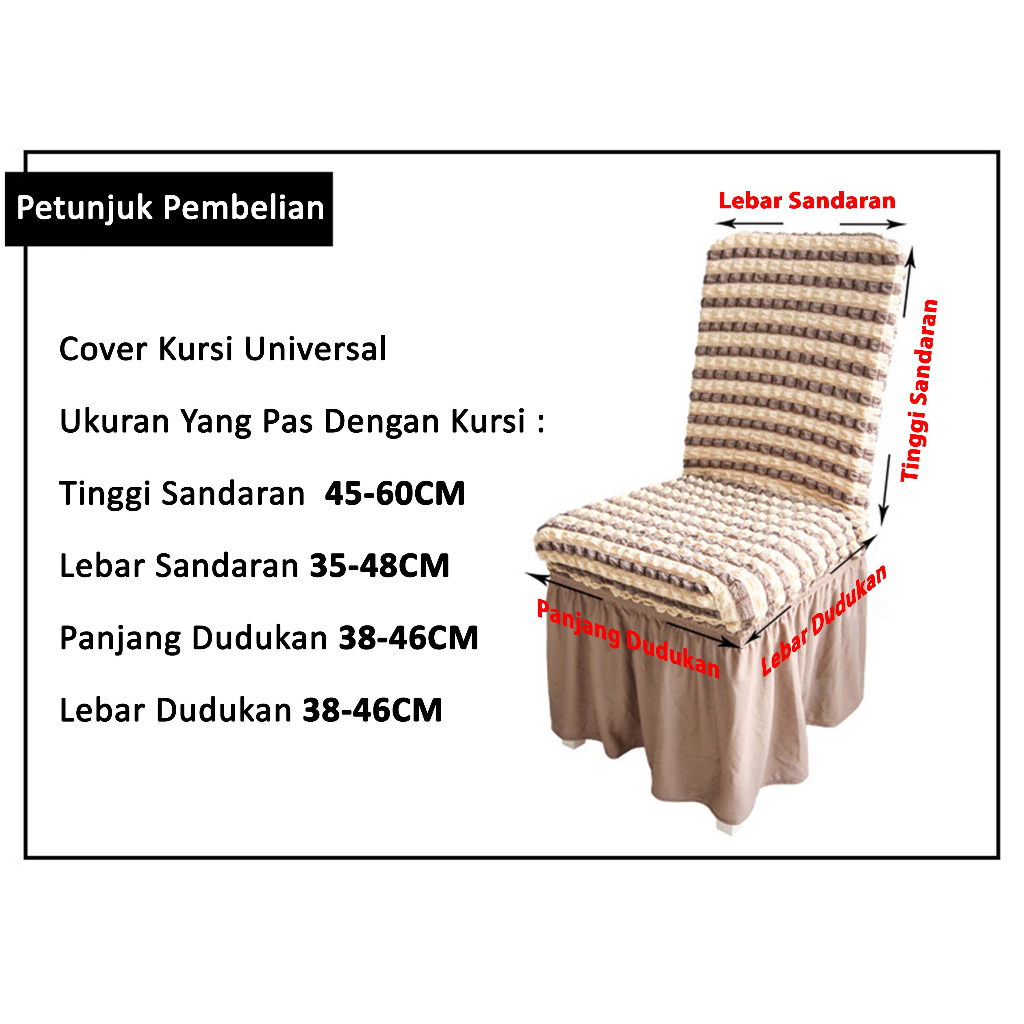 Luxury Chair Cover Skirt Stripe Jacquard / Penutup Alas Sarung Kursi Bangku Elastis Scretch Tebal Mewah Renda Abstract