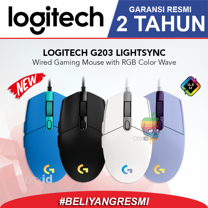 Logitech G203 LightSync Gaming Mouse - Garansi Resmi