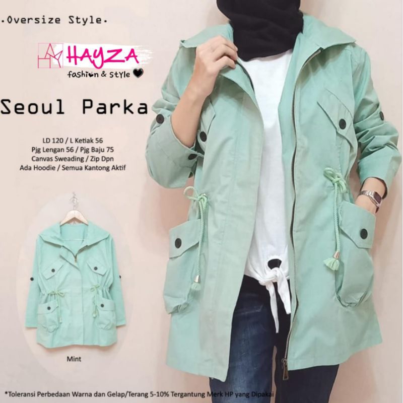 Seoul Jaket Parka Wanita Bahan Kanvas