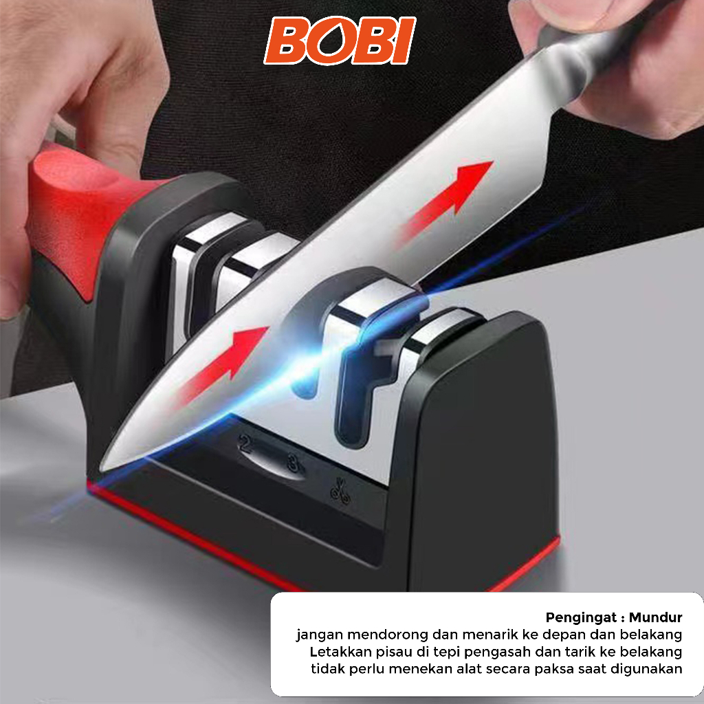 Stage Knife Sharpener atau Alat Pengasah Pisau 4 Fungsi/ 4 Stage Knife / Alat Pengasah Pisau Praktis BOBI