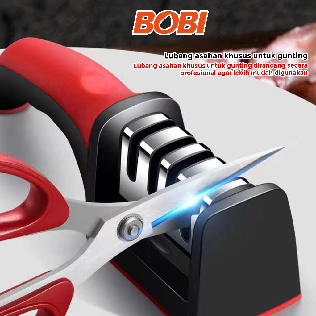 Stage Knife Sharpener atau Alat Pengasah Pisau 4 Fungsi/ 4 Stage Knife / Alat Pengasah Pisau Praktis BOBI