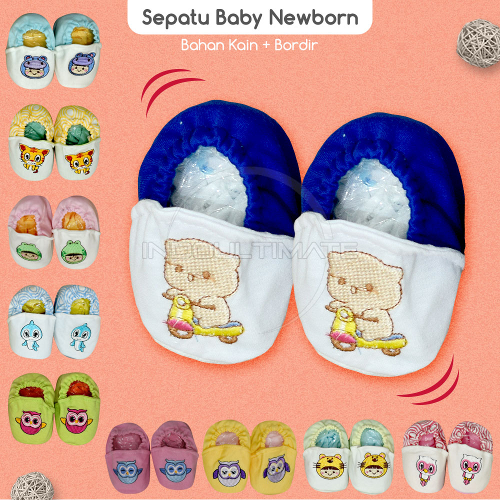 Sepatu Bayi Newborn Baby Shoes SY-188 Sepatu Bordir Gambar Boneka Kaos Kaki Bayi Pelindung Kaki Bayi