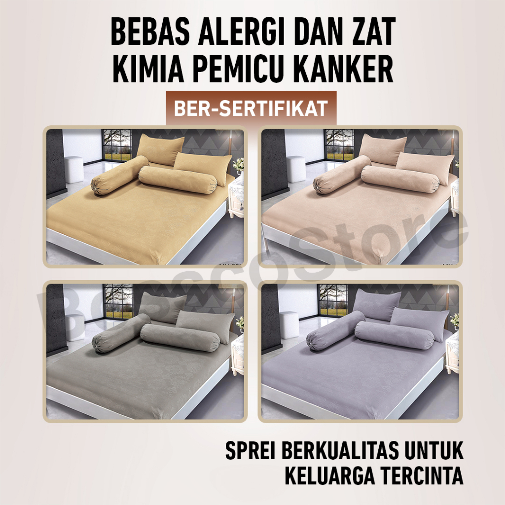 SPREI SET King Comfort King Size Uk 180x200 &amp; Queen Size Uk 160x200/Tinggi 20cm gratis 2 sarung bantal 2 sarung guling bahan kain microtex disperse sprei bahan katun bahan tencel sprei minimalis sprei bahan adem bahan katun jepang bahan rayon lembut