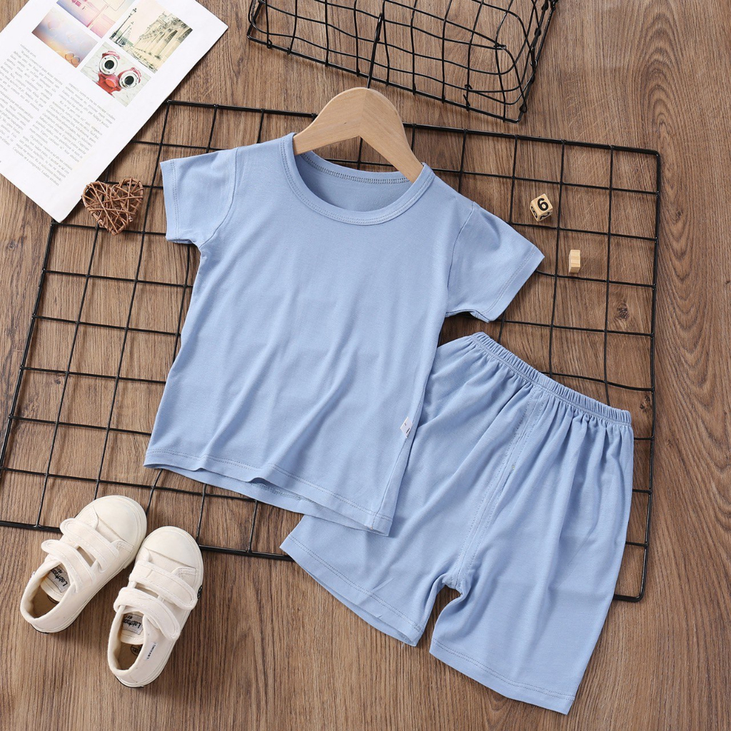 LID9143- Setelan Baju Kaos Celana Pendek Set 2in1 Setelan Polos Cewek Cowok - Your Affordable Quality!