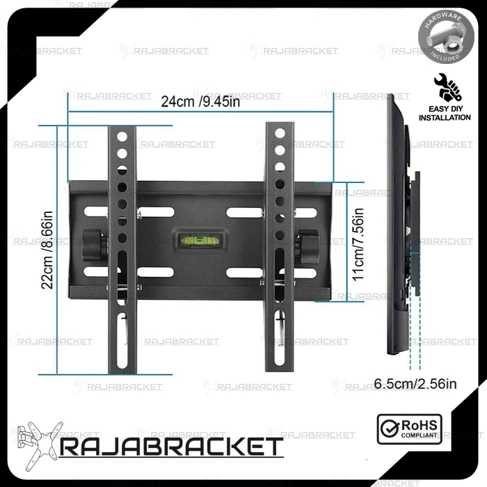 Bracket Braket Breket TV LED 24 32 40 42 43 inch, Tilting TV Waterpass Nunduk Dangak Braket TV Samsung, Cooca, TCL, Sharp