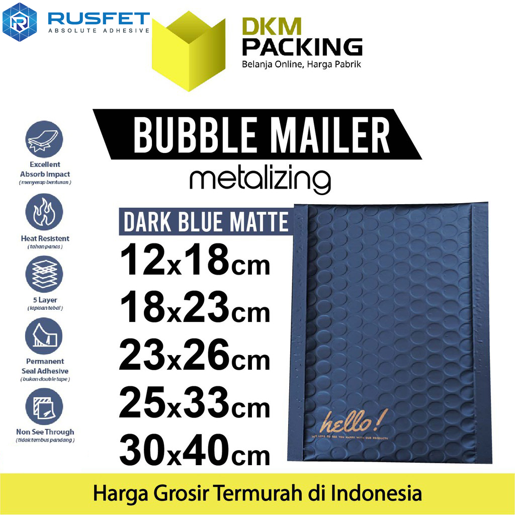 AMPLOP BUBBLE WRAP BLUE DARK RUSFET BIRU ENVELOPE BUBBLE BAG MAILER PREMIUM TERMURAH / SATUAN