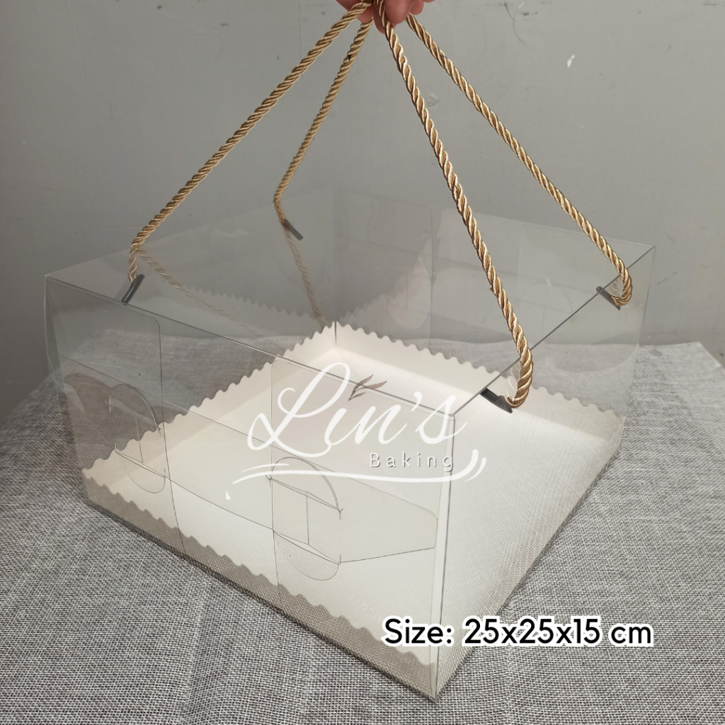 Box Mika Kotak / Box Mika Handle Tali / Box Kue Mika 22x22, 25x25