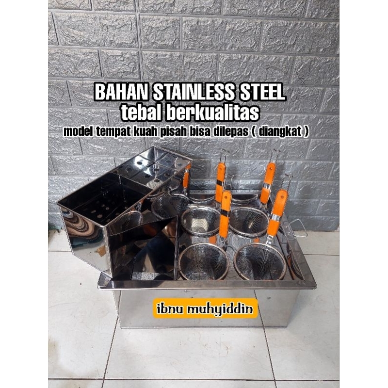 Dandang mie ayam lubang 4 plus kuah set saringan lengkap