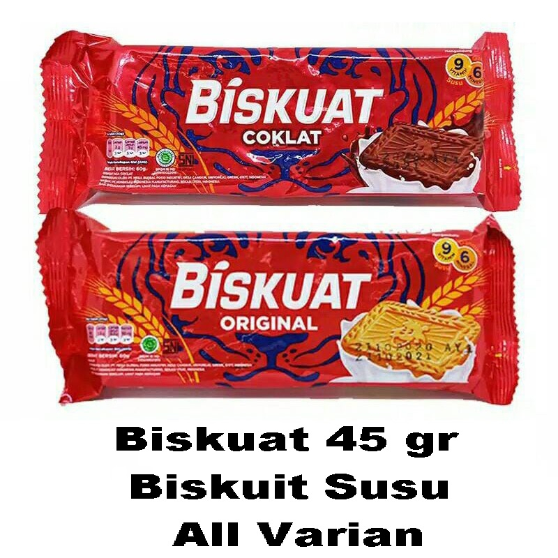 

Biskuat 45 gr Biskuit Susu Coklat All Varian