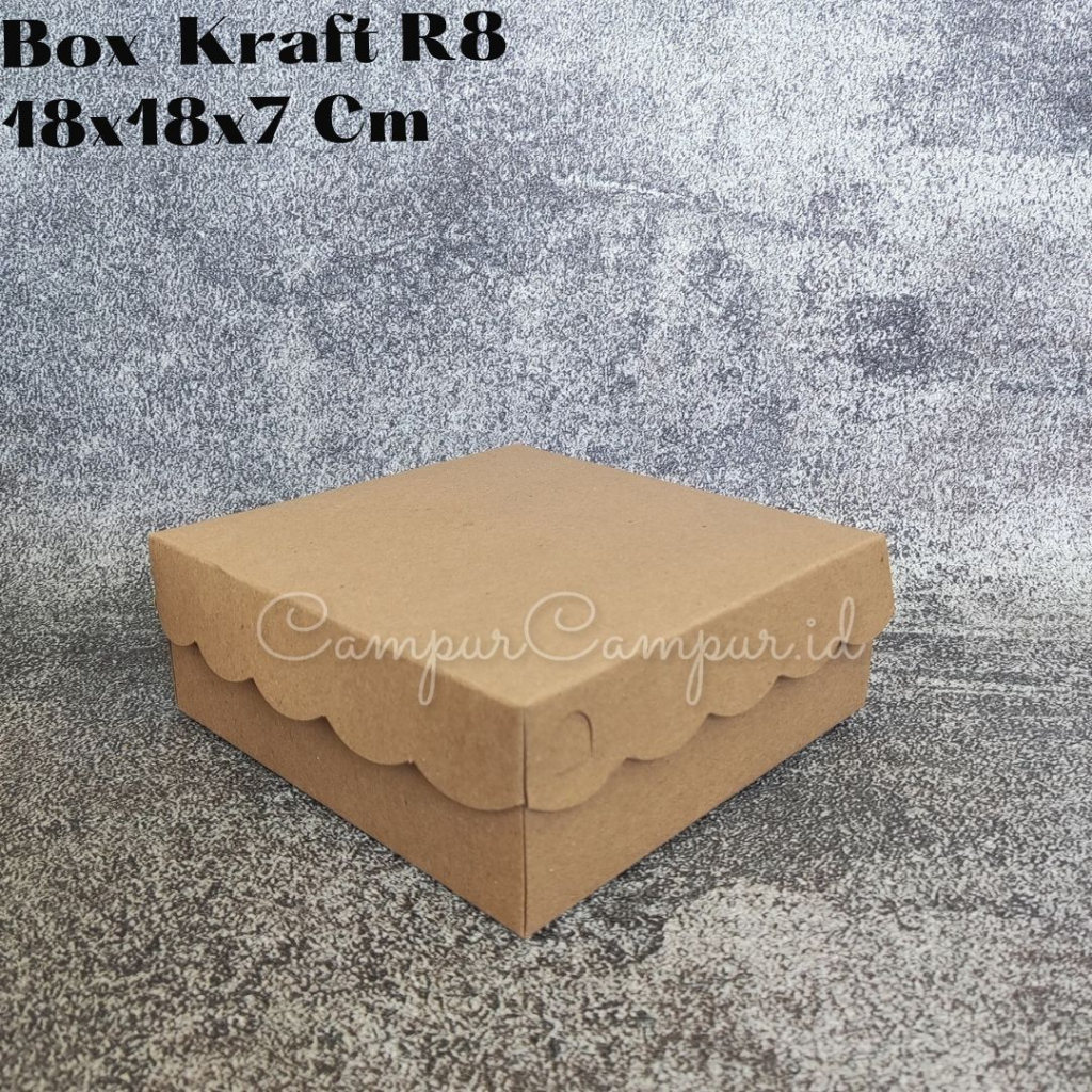 

Dus Box Kotak Nasi Kraft Coklat Renda 18x18x7 Box Kue Bolu Cupcake