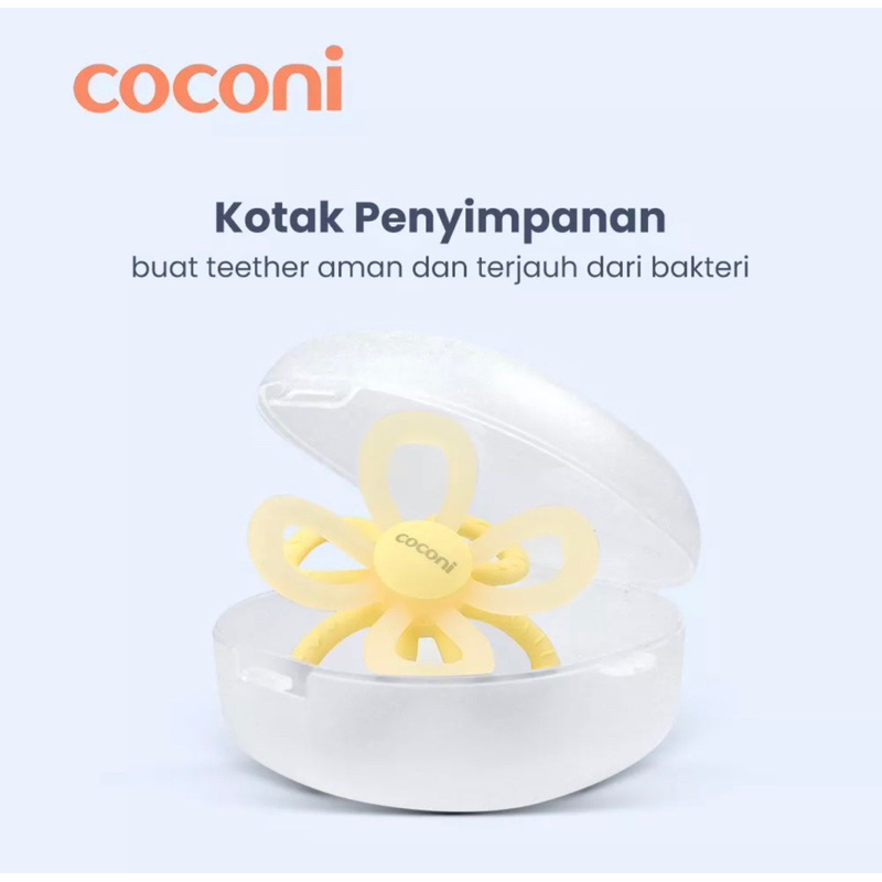 Coconi Manhattan Toy Sensory Teether with Case / Gigitan Bayi Silicone Lembut