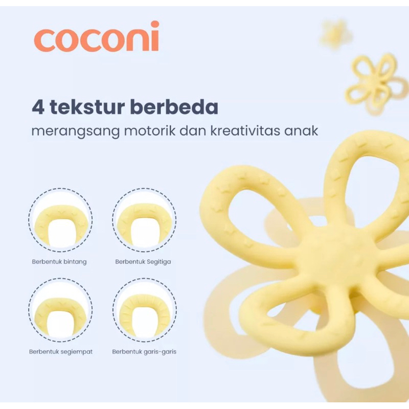 Coconi Manhattan Toy Sensory Teether with Case / Gigitan Bayi Silicone Lembut