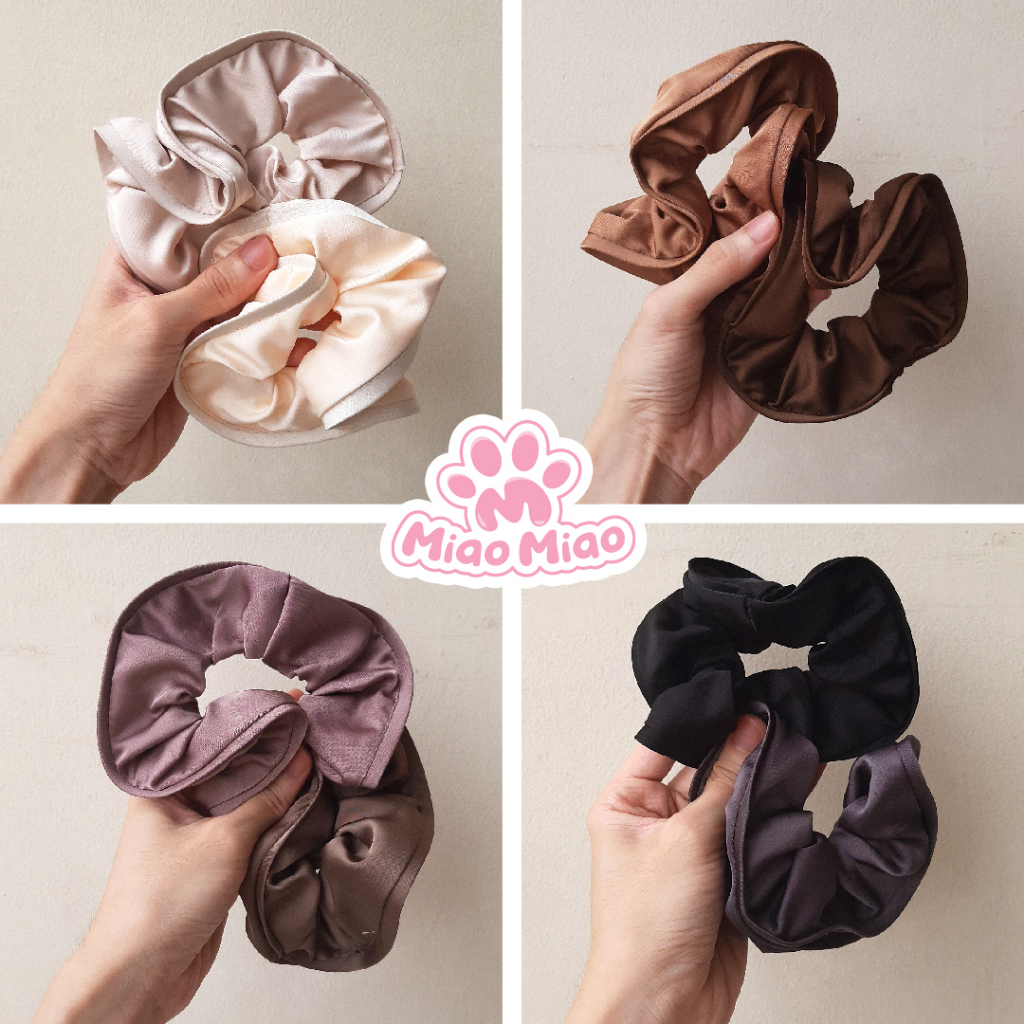 French Scrunchies Set 2pcs ukuran JUMBO - Kunciran ikat rambut premium