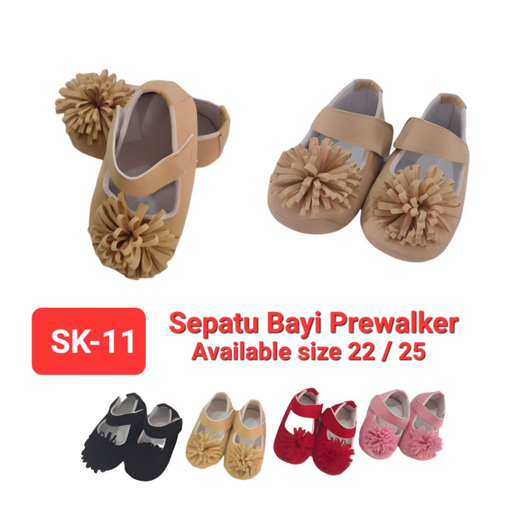 Sepatu bayi prewalker flower SK-11 / sepatu bayi perempuan lucu