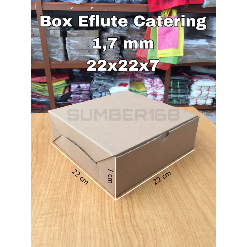 

BOX EFLUTE 22x22x7 | EFLUTE KRAFT 22x22x7 | KARDUS NASI KOTAK | KARDUS KUE | BOX SOUVENIR