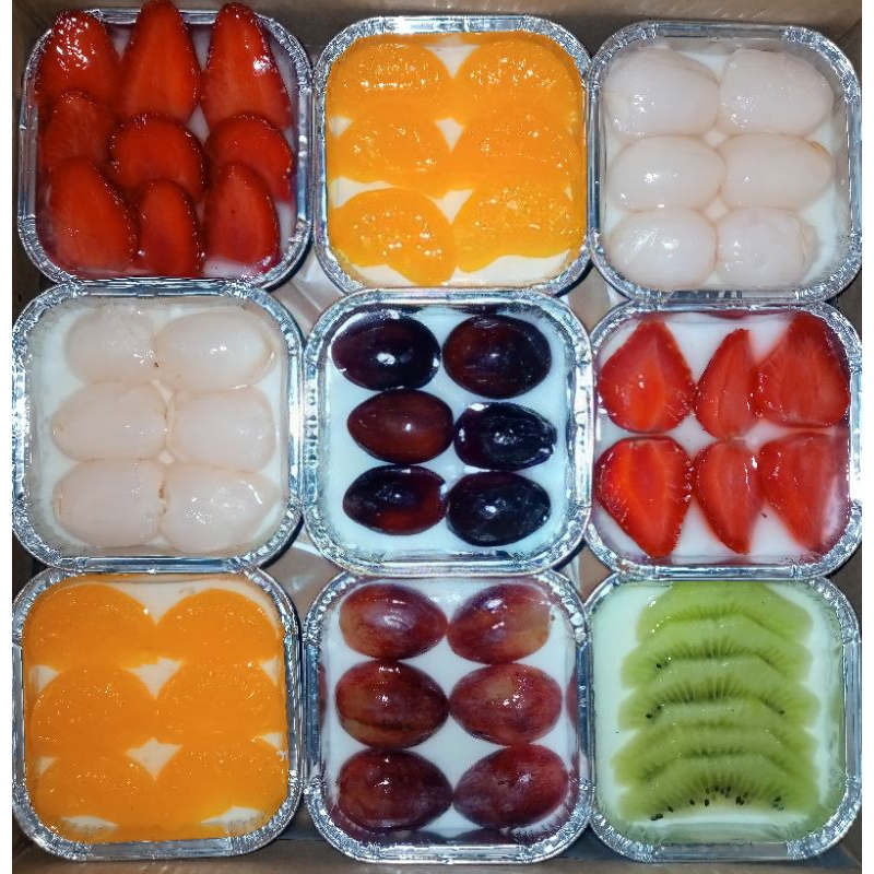 

Pudding buah tropical - Hampers puding buah tropikal - puding vanila