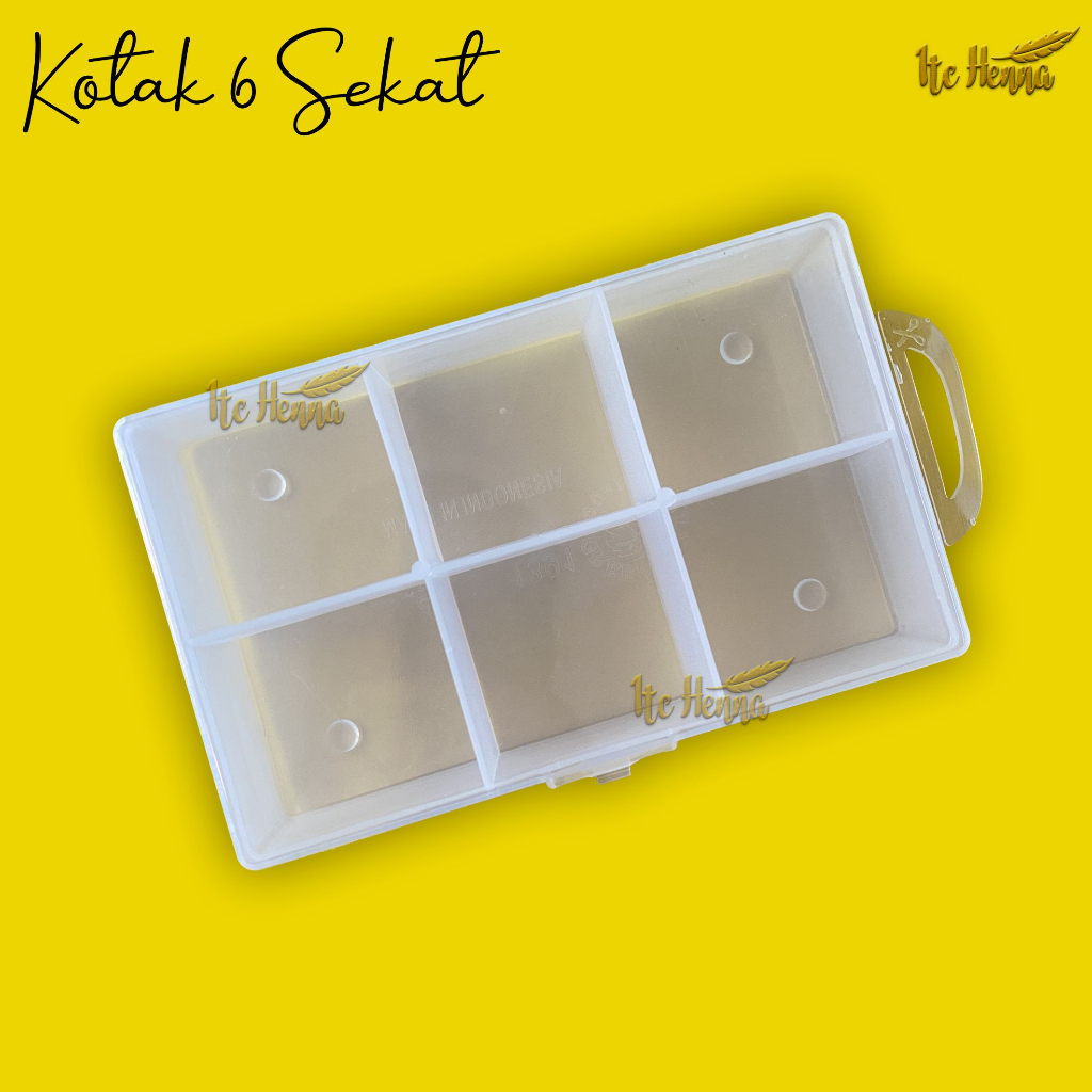 Kotak Plastik 6 Sekat Storage Box Organizer Kotak Plastik PP Penyimpan